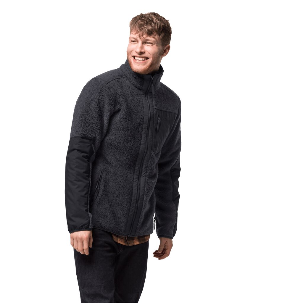 Jack Wolfskin KINGSWAY fleece ζακετεσ ανδρικα μαυρα | GR4801579